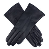 DENTS Isabelle women’s cashmere-lined leather gloves in navy – front