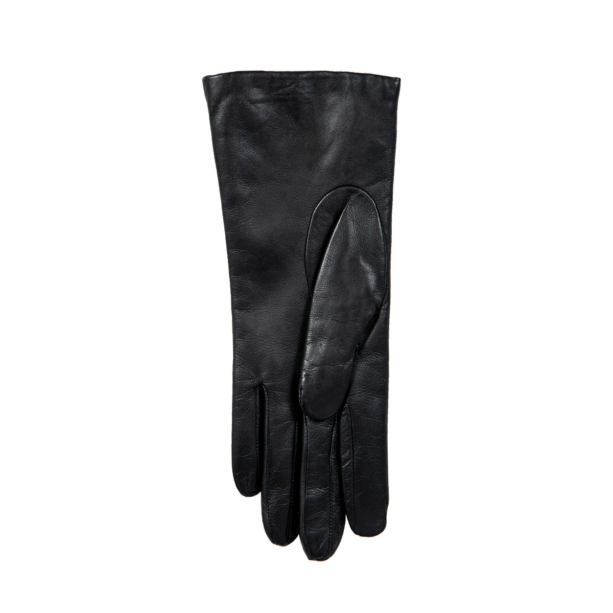DENTS Isabelle women’s cashmere-lined leather gloves in black – left hand