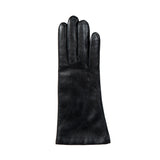 DENTS Isabelle women’s cashmere-lined leather gloves in black – right hand