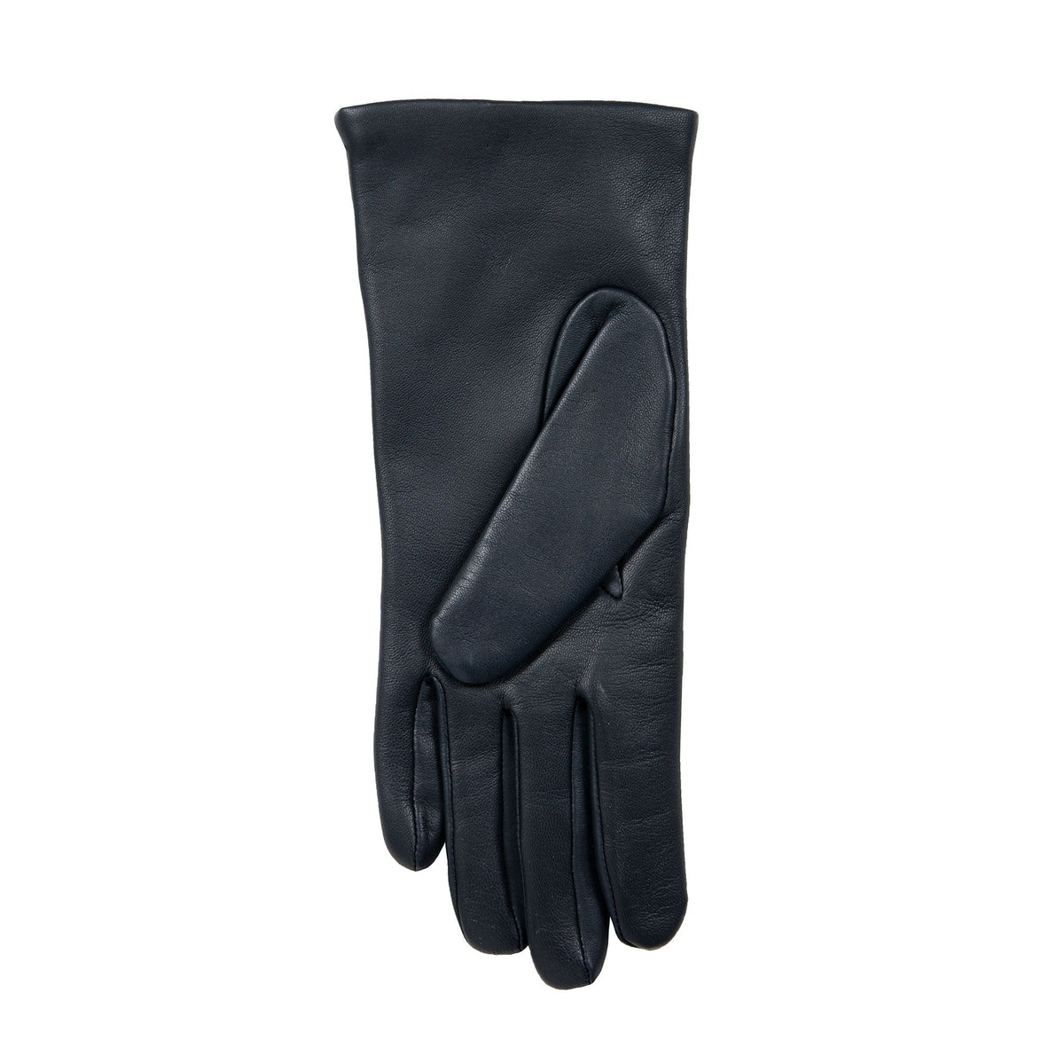 DENTS Isabelle women’s cashmere-lined leather gloves in navy – left hand