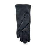DENTS Isabelle women’s cashmere-lined leather gloves in navy – left hand