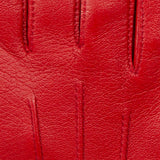 DENTS women’s three-point lined leather gloves in berry – finger detail