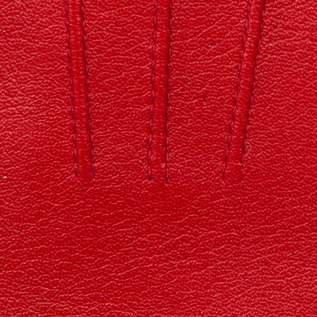 DENTS women’s three-point lined leather gloves in berry – stitching detail
