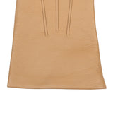 Women's Three Point Silk-Lined Leather Gloves Toffee right cuff