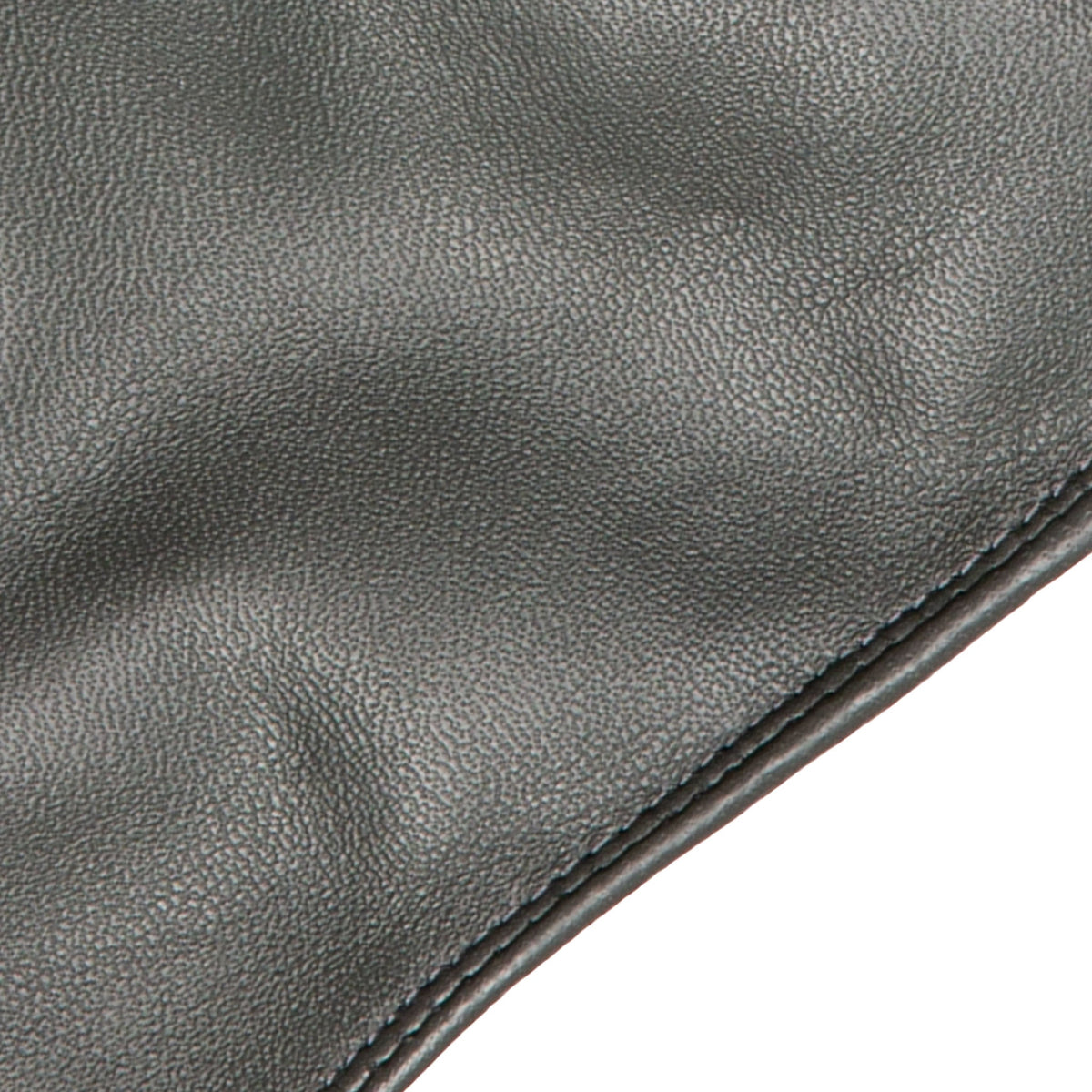 Women's Charcoal Touchscreen Single Point Faux Fur Lined Leather Gloves Close Up