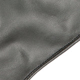 Women's Charcoal Touchscreen Single Point Faux Fur Lined Leather Gloves Close Up