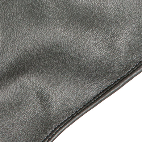 Women's Charcoal Touchscreen Single Point Faux Fur Lined Leather Gloves Close Up