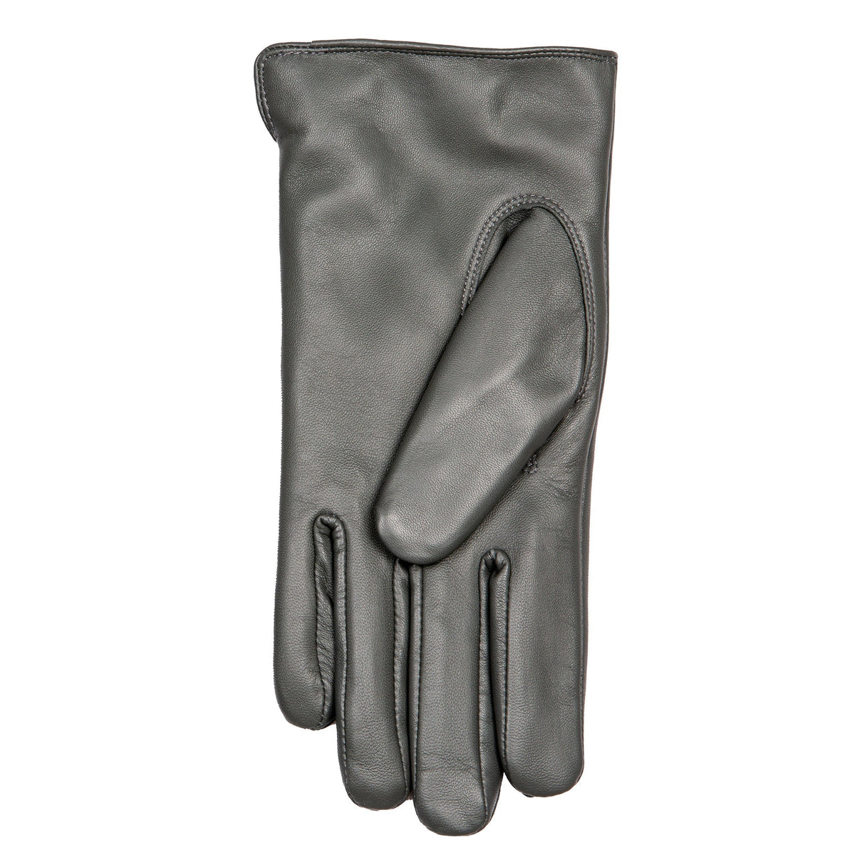 Women's Charcoal Touchscreen Single Point Faux Fur Lined Leather Gloves Left Hand