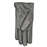 Women's Charcoal Touchscreen Single Point Faux Fur Lined Leather Gloves Left Hand