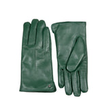 Women's Forest Touchscreen Single Point Faux Fur Lined Leather Gloves Side by Side