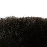 Women's touchscreen velour-lined faux suede gloves with faux fur cuffs in black left cuff