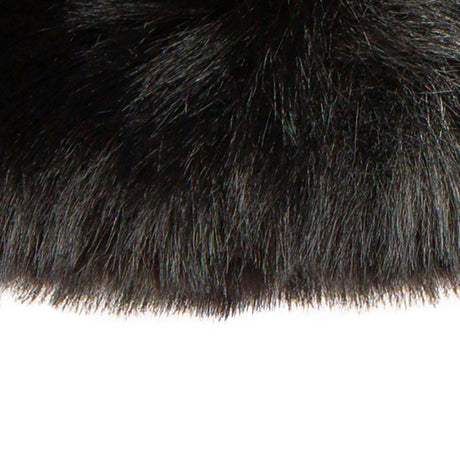 Women's touchscreen velour-lined faux suede gloves with faux fur cuffs in black right cuff