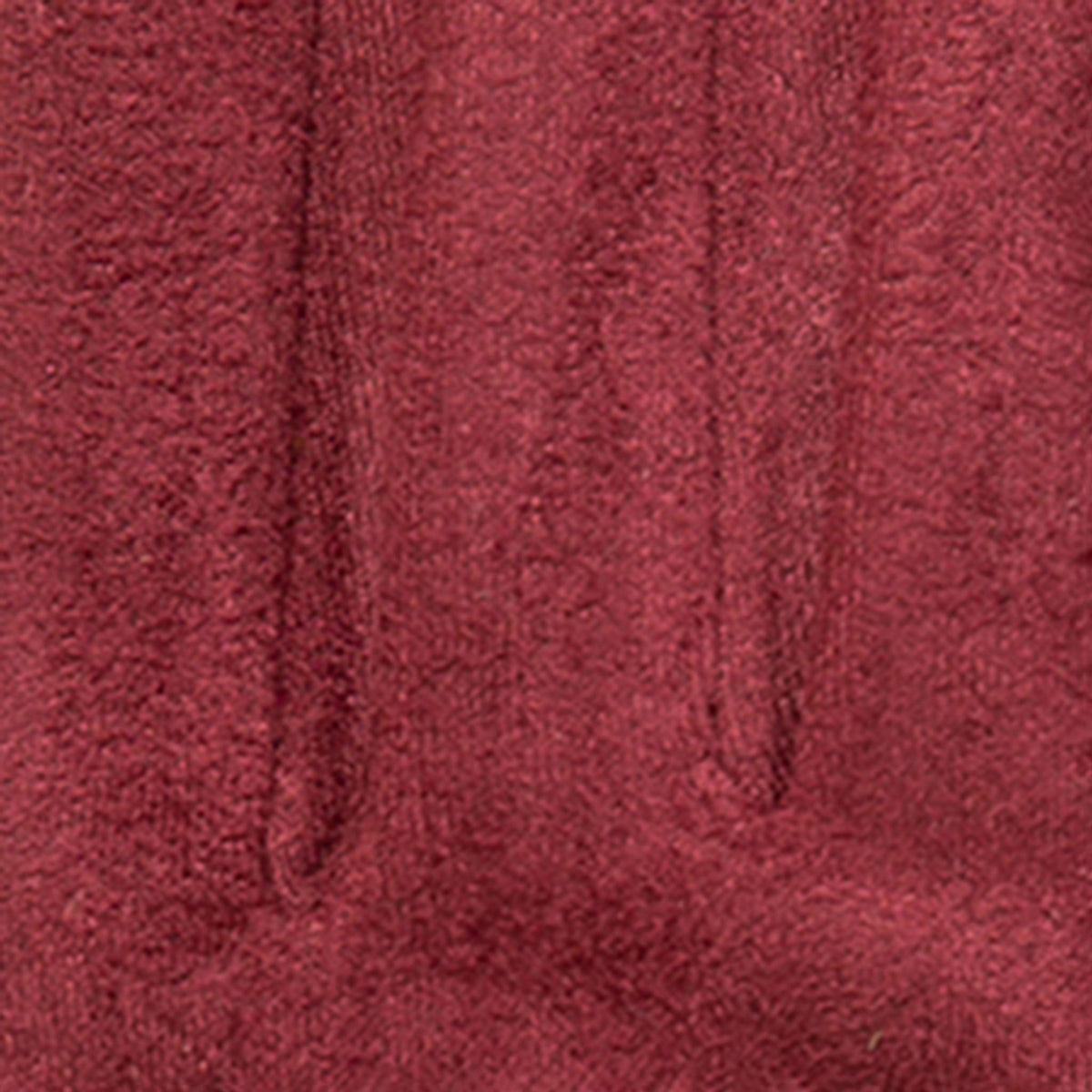 Women's touchscreen velour-lined faux suede gloves with faux fur cuffs in berry/black fingers