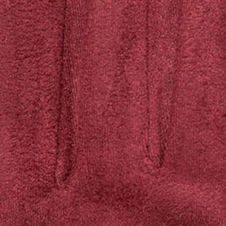 Women's touchscreen velour-lined faux suede gloves with faux fur cuffs in berry/black fingers