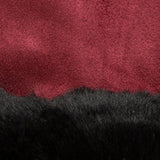 Women's touchscreen velour-lined faux suede gloves with faux fur cuffs in berry/black material