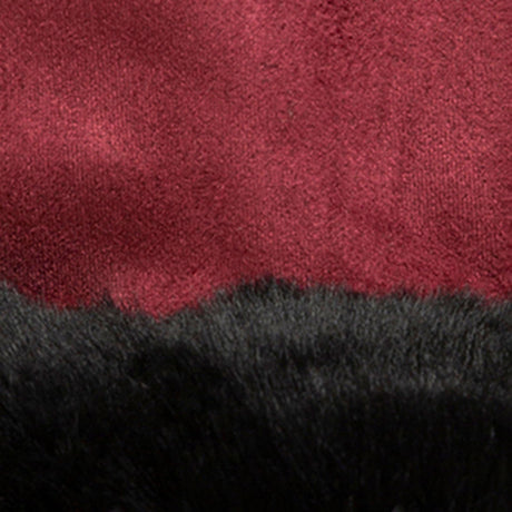 Women's touchscreen velour-lined faux suede gloves with faux fur cuffs in berry/black material