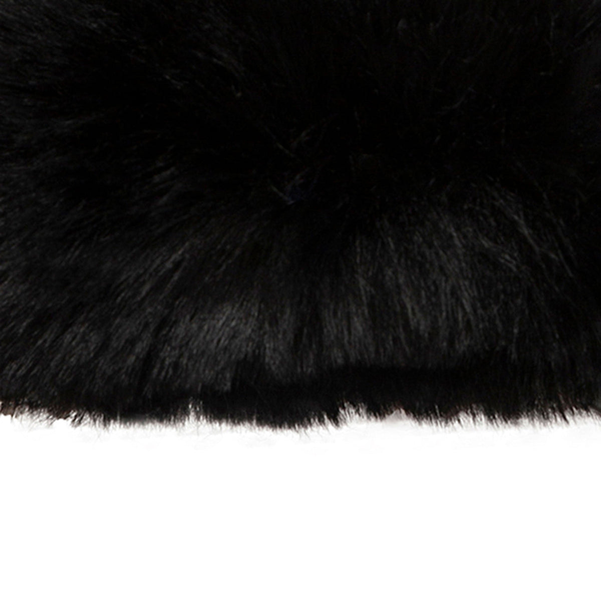 Women's touchscreen velour-lined faux suede gloves with faux fur cuffs in berry/black right cuff
