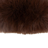 Women's touchscreen velour-lined faux suede gloves with faux fur cuffs in emerald/chocolate right cuff
