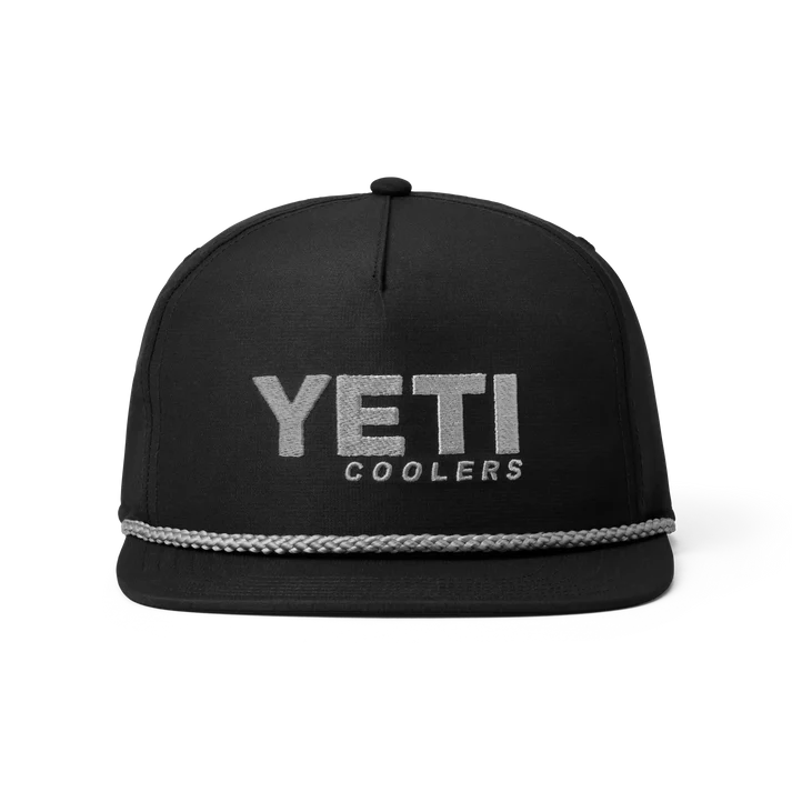 YETI COOLERS Mid Pro Flat Brim Rope Hat – Black