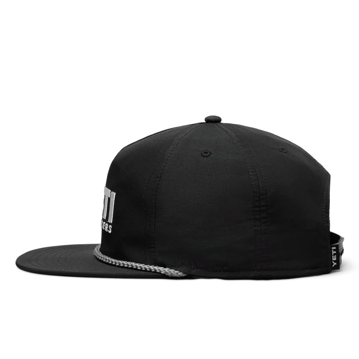 YETI COOLERS Mid Pro Flat Brim Rope Hat – Black