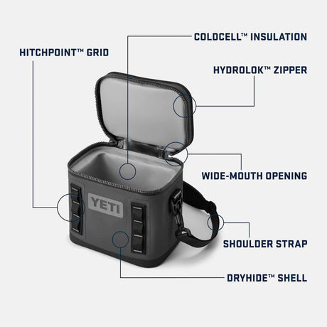 YETI Hopper Flip 8 Waterproof Leakproof Fabric Cooler Bag - Features