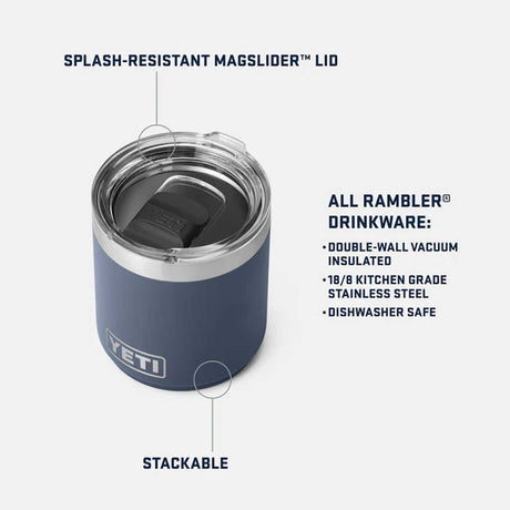 YETI Rambler 10 OZ (296ml) Stackable Lowball 2.0 With Magslider Lid - White