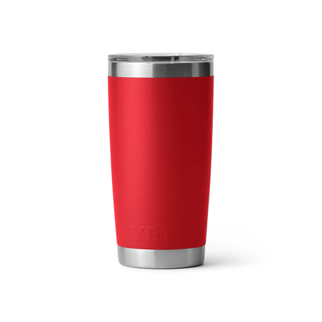 YETI Rambler 20 OZ (591ml) Tumbler With Magslider Lid - Rescue Red - back view