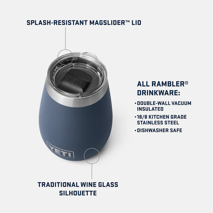 YETI Rambler 10 OZ (296ml) Wine Tumbler With Magslider Lid - Features