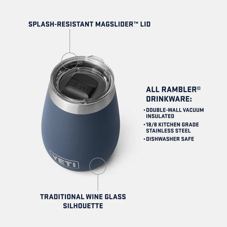 YETI Rambler 10 OZ (296ml) Wine Tumbler With Magslider Lid - Features