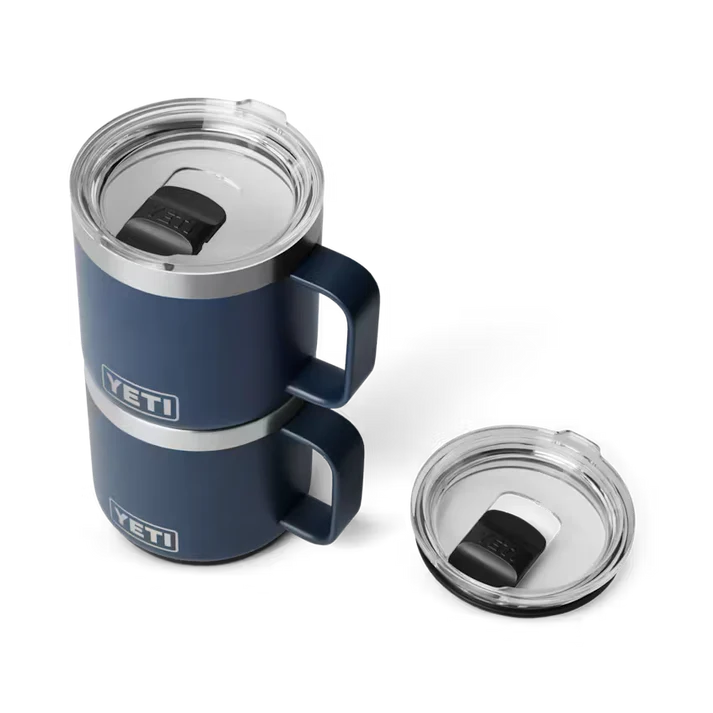YETI Rambler 14oz (414ml) Stackable Mug with DuraSip™ Ceramic Lining - Navy Stacked