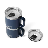 YETI Rambler 14oz (414ml) Stackable Mug with DuraSip™ Ceramic Lining - Navy Stacked