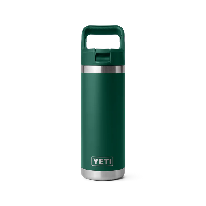 YETI Rambler 18 OZ (532ml) Bottle With Straw Cap - Black Forest Green