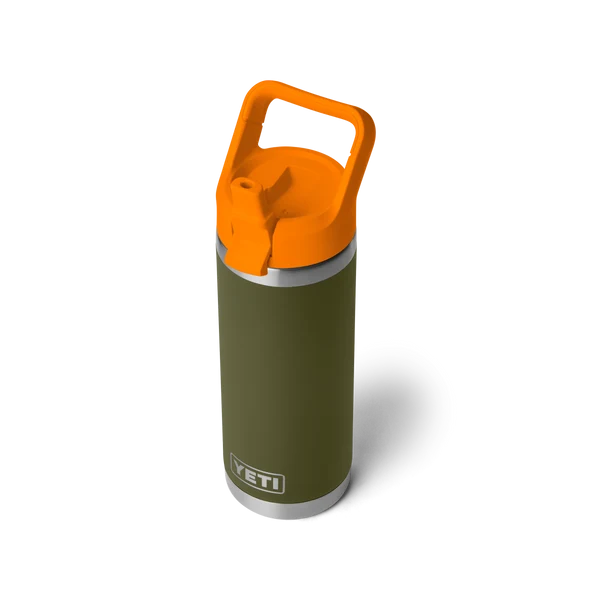 YETI Rambler 18 OZ (532ml) Bottle With Straw Cap - Olive / King Crab