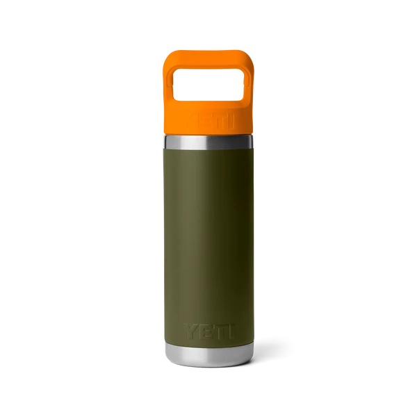 YETI Rambler 18 OZ (532ml) Bottle With Straw Cap - Olive / King Crab