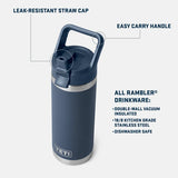 YETI Rambler 18 OZ (532ml) Bottle With Straw Cap - Olive / King Crab