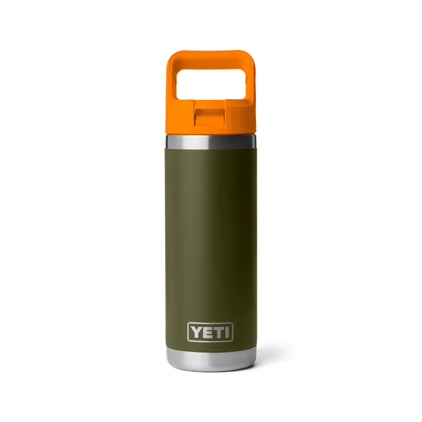 YETI Rambler 18 OZ (532ml) Bottle With Straw Cap - Olive / King Crab