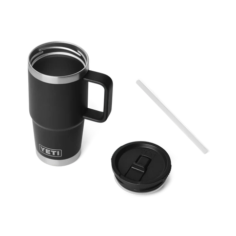 YETI Rambler 20 OZ (591ml) Travel Mug With Straw Lid - Black