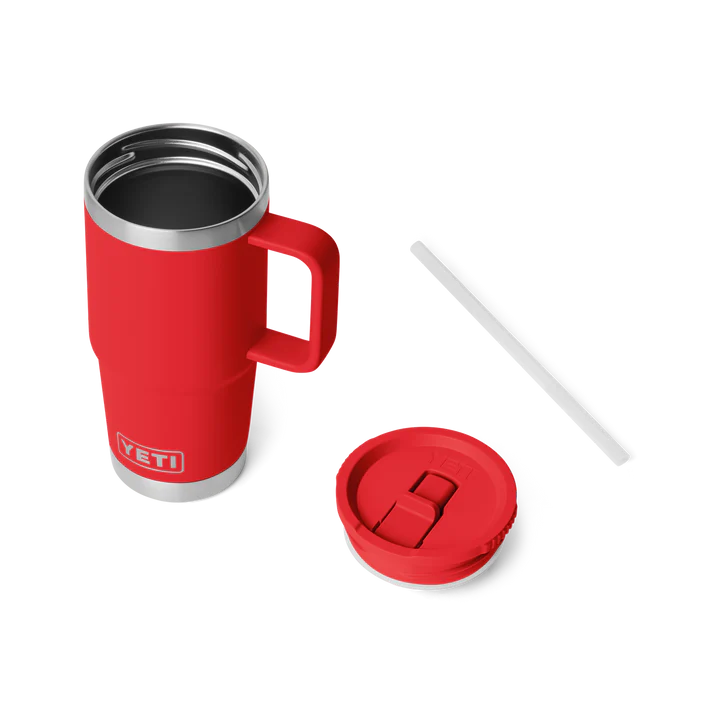 YETI Rambler 20 OZ (591ml) Travel Mug With Straw Lid - Rescue Red