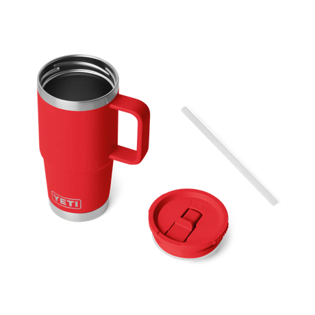 YETI Rambler 20 OZ (591ml) Travel Mug With Straw Lid - Rescue Red