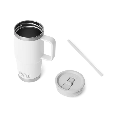 YETI Rambler 20 OZ (591ml) Travel Mug With Straw Lid - White