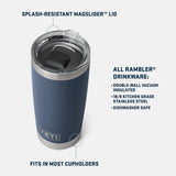 YETI Rambler 20 OZ (591ml) Tumbler With Magslider Lid - Features