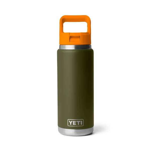 YETI Rambler 26 OZ (769ml) Bottle With Straw Cap - Olive / King Crab