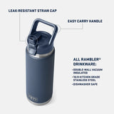 YETI Rambler 26 OZ (769ml) Bottle With Straw Cap - Pampa Green