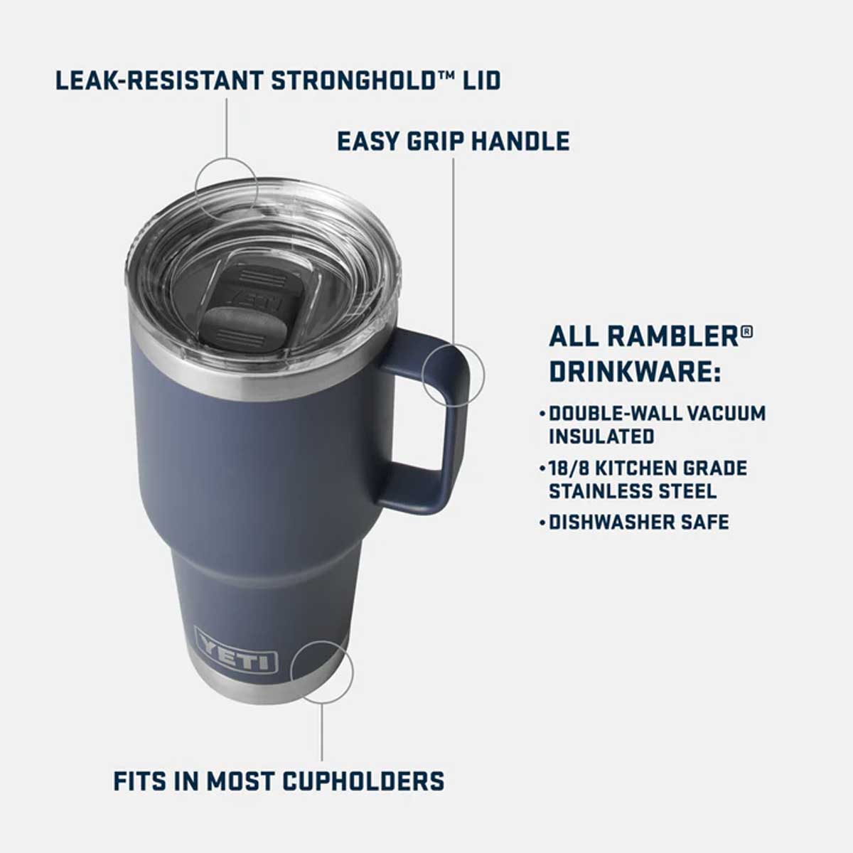 YETI Rambler 30 OZ (887ml) Travel Mug With Stronghold Lid - Seafoam