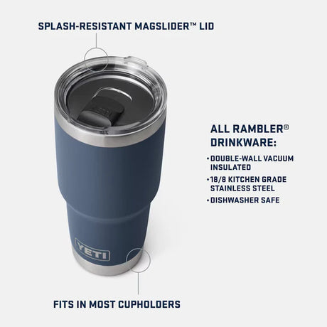 YETI Rambler 30 OZ (887ml) Tumbler With Magslider Lid - Charcoal