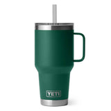 YETI Rambler 35 OZ (994ml) Straw Mug With Straw Lid - Black Forest Green