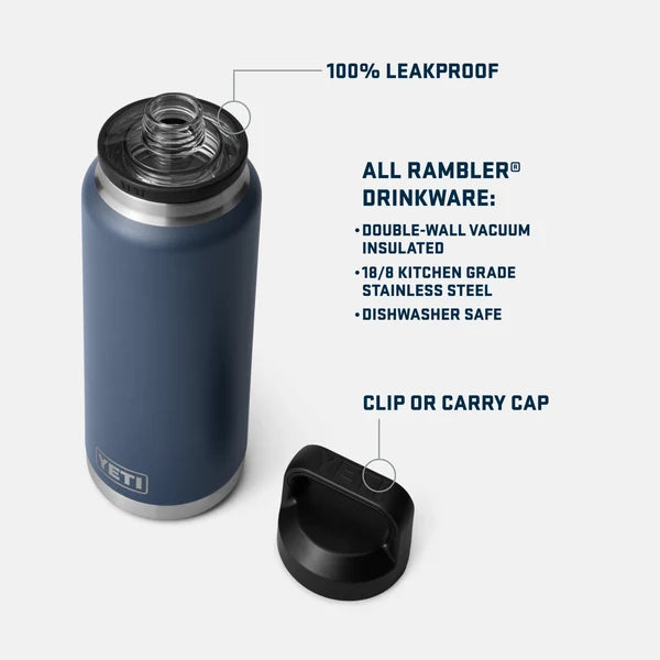 YETI Rambler 36 oz (1065ml) Bottle With Chug Cap - Olive / King Crab
