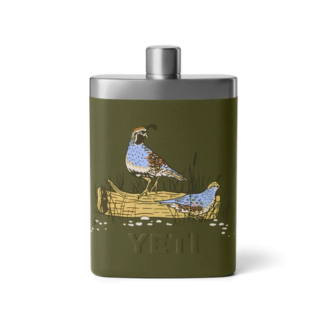 YETI Rambler 7 OZ Flask - Upland Birds Olive