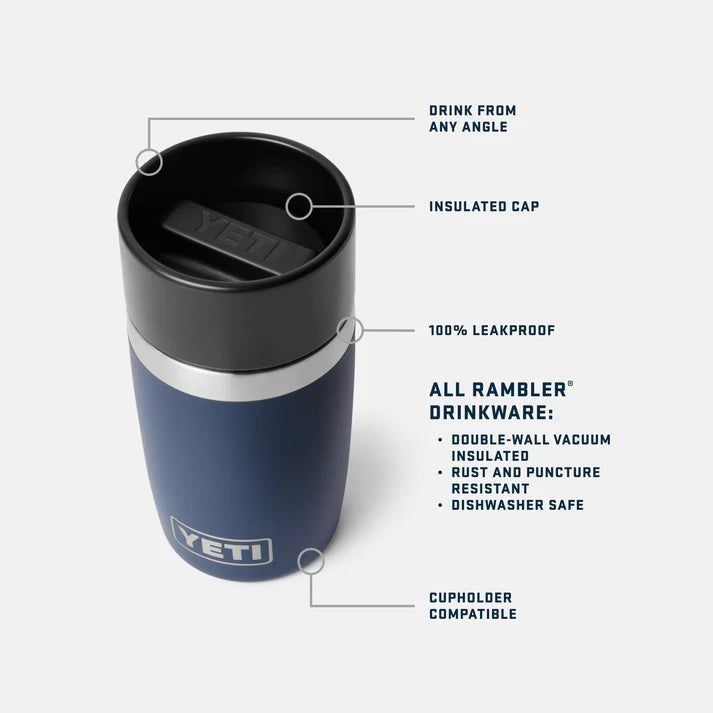 YETI Rambler 8 OZ (236ml) Travel Bottle with Commuter Cap - Features