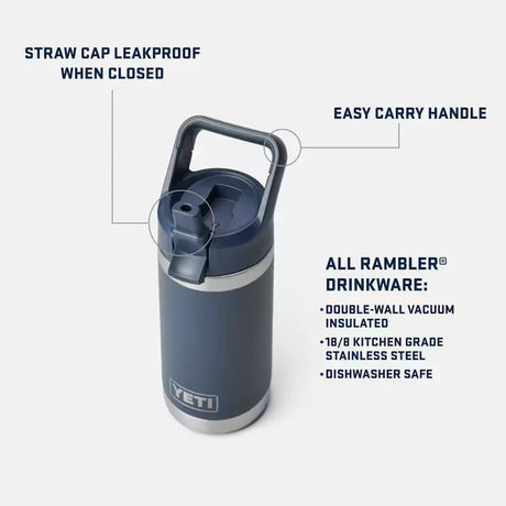 YETI Rambler JR 12 OZ (354ml) Kids Bottle With Straw Cap - Black Forest Green